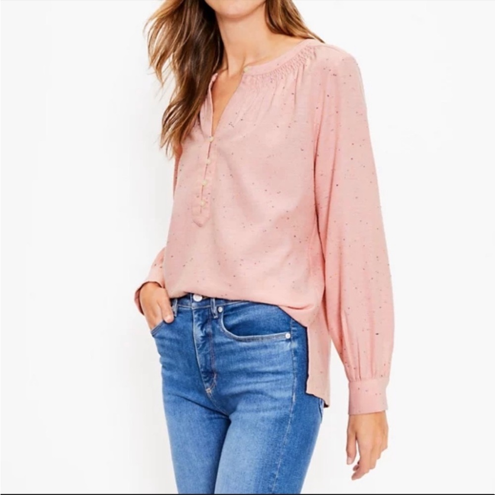 Pink tunic top from LOFT, new with tags